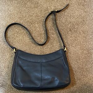 Vintage Etienne Aigner Navy-Black Leather Shoulder Bag